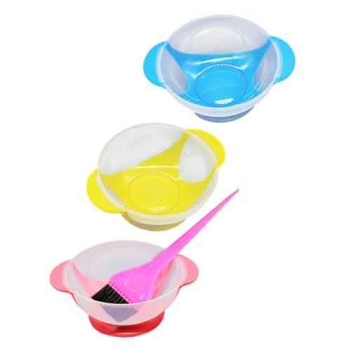 VICASKY 1 Set Hair Coloring Brush with Mixing Bowls Durable Hair Dye Bowls and Brushes Multiple Colors for Easy Use and Stability for Home and Salon