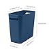 ASFUSS Small Trash Can Wastebasket, Plastic Garbage Can Waste Basket for Narrow Spaces Bathrooms Laundry Room Kitchens Offices Kids Rooms, 2.5 Gallon (Blue)