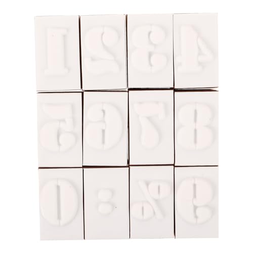 Frcolor 木製小型インクスタンプ アクセサリー用木工デコレーション 精密数字 英字模様入り コンパクトで耐久性のあるスクラップブッキン