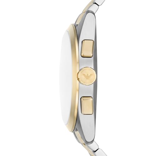 Image of Emporio Armani Stainless Steel Analog Beige Dial Men's Watch-Ar11605, Band Color-Two-Tone
