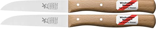 2 x Gemüsemesser, kleines Küchenmesser mit Holzgriff, Schälmesser, 8,5 cm Herder Windmühlenmesser Klassiker mittel