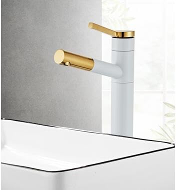 Robinet de bassin or et laiton vert mitigeur haut de gamme à levier unique pour lavabo