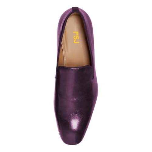 FSJ Men's Classic Slip-On Dress Loafers Sleek Leather Comfort Cushioned Insole Minimalist Casual Formal Shoes Size 4-16 US4