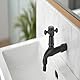 Pissente Antik-Messing Wandmontage-Wasserhahn, G1/2-Zoll-Gewinde Kaltwasser für Waschmaschine und Wäsche