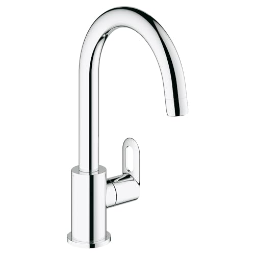 Image of Grohe Bauloop Single-Lever Sink Tap | Deck Mounted Kitchen Sink Tap | Cold-Only Single Lever Faucet with Swivel Tubular Spout | Chrome Finish | 10 Year Warranty | 31222000