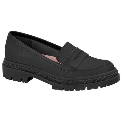 Mocassim Loafer Tratorado Napa Preto Moleca 5775.105