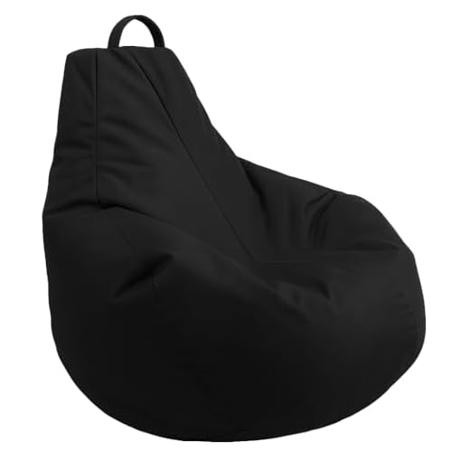 AD.CON Puf con Relleno de Perlas EPS, Puff, Sillón Relax Cojín de Suelo, Bean Bag (Negro, 100x90x95cm, 300L)