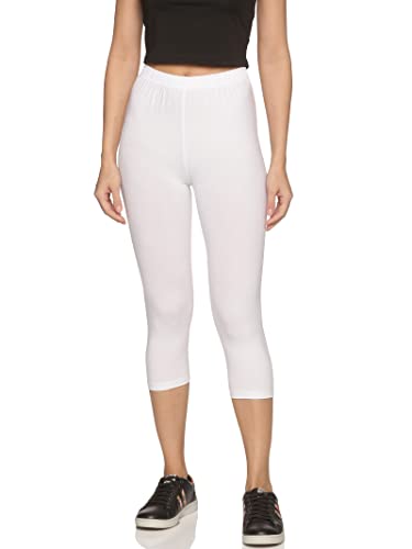 Image of OUTFLITS Women's Knee-Length Cotton Spandex Essential Capri Stretchy Leggings |Small - 2XL Adult |Yoga Leggings, Workout, Gym, Running 3 /4th Leggings for Women(OFLLC)