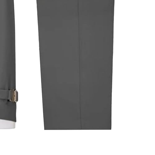 Image of Men's 2 Piece Suit with Metal Clasp Slim Fit Suit Stylish Business Pants Casual Wedding Grooms Tuxedo Suit