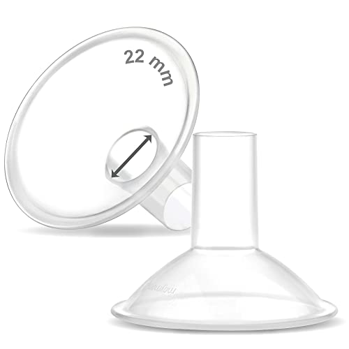 Image of Maymom MyFit Crater Series 22 mm 2xTwo-Piece Small Breastshield Compatible with Medela Breast Pumps. Long Nipple Tunnel (44mm) Best for Elastic Nipples