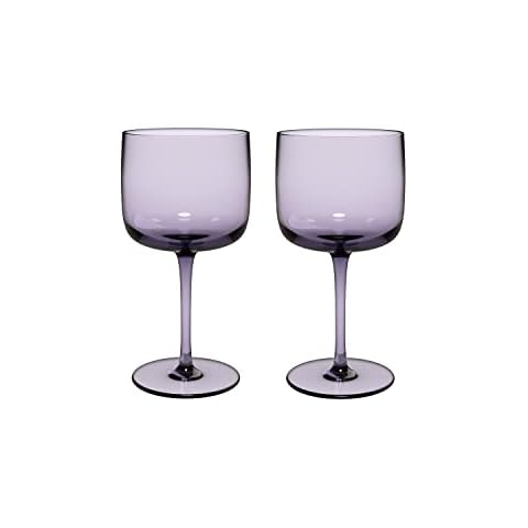 Villeroy & Boch - Like Lavender Wine Goblet 2-PCE Set, Lavender Coloured Glass, 8.5 x 17 cm Cover
