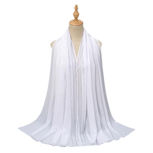 Bling Rhinestone Jersey Hijab for Women Silky Chiffon Long Scarf Fashion Glitter Muslim Hijab Head Wrap3