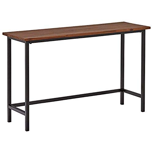Image of JGS Metal Frame Wooden Console Tables for Living Room Entrance Multipurpose Solid Wood Flower Pot Stand Table Furniture for Home & Office (Walnut Finish)