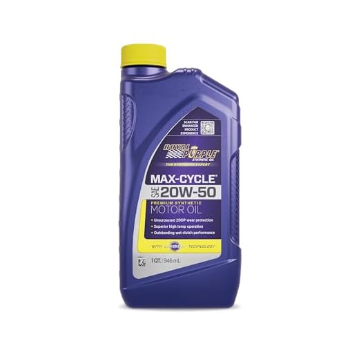 Royal Purple (06316-6PK Max-Cycle 20W-50 High Performance Synthetic Motorcycle Oil - 1 Quart, (Case of 6)