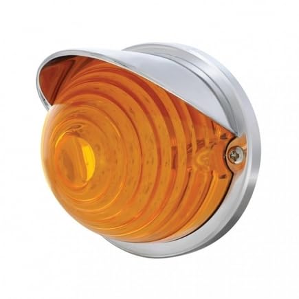 United Pacific 37274 17LED Single Function Beehive Flush Mount Kit w/Visor, Sonically Sealed, Chrome Plastic Visor – Amber LED/Amber Lens – ONE Unit