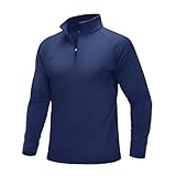 [MAGCOMSEN] tシャツ ロングスリーブ メンズ 秋服 保温 ゴルフウェア 1/4ジップ ストレッチ 防寒着 インナー 暖かい 冬服 ブラック L