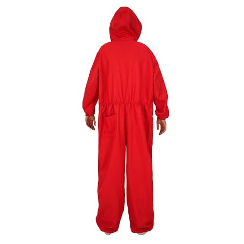 Unisex Red Jumpsuits Mask Halloween Party Costume Full Set (2XL, 20284)