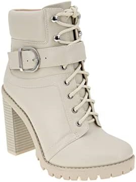 BCBGeneration Women's Padina Combat Boot, Stone, 6.5 | Image 5