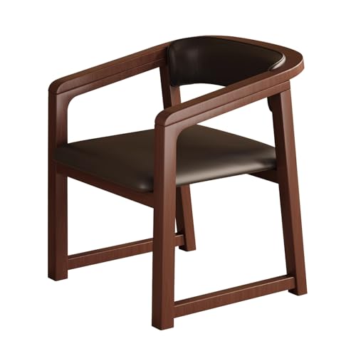 Silla moderna de piel sintética de mediados de siglo, elegante sillón de comedor con patas de madera para sala de estar, dormitorio y sala de espera, decoración elegante para el hogar y asientos de