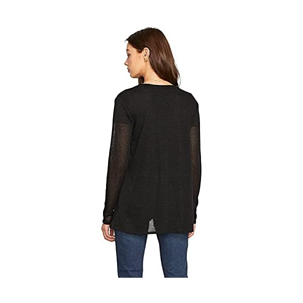 Volcom Women's Go Go Wrap Open Front Cardigan Sweater, black, Small