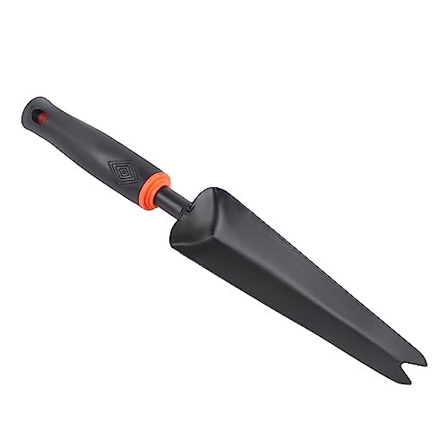 VICASKY Forked Head Hand Weeder Puller Durable Carbon Steel with Ergonomic Wood Handle Efficient Weeding Tool for Removal Gardens and Courtyards Black