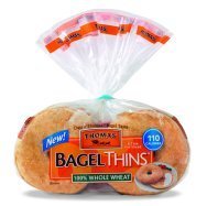 Thomas Bagel Thins 100% Whole Wheat - 8 Thin Bagels - 13 oz (Pack of 2)