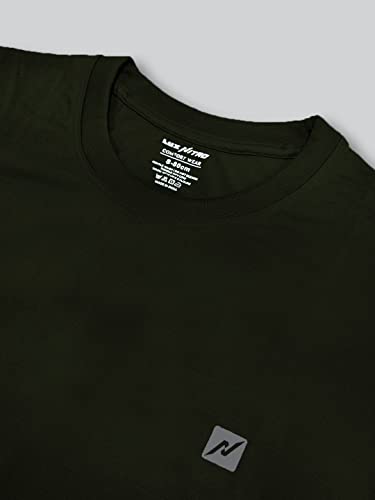 Image of Lux Nitro Men's Solid Modern Fit Round Neck T-Shirt Licorice