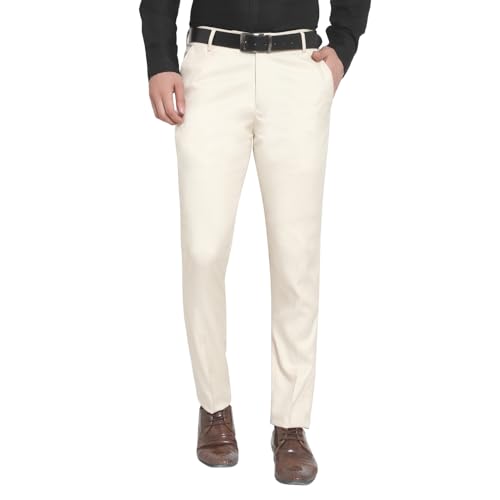 Image of The PS Men's Formal Regular Fit Cotton Blend Black, Dark Grey Combo Trouser (Pack of 2)