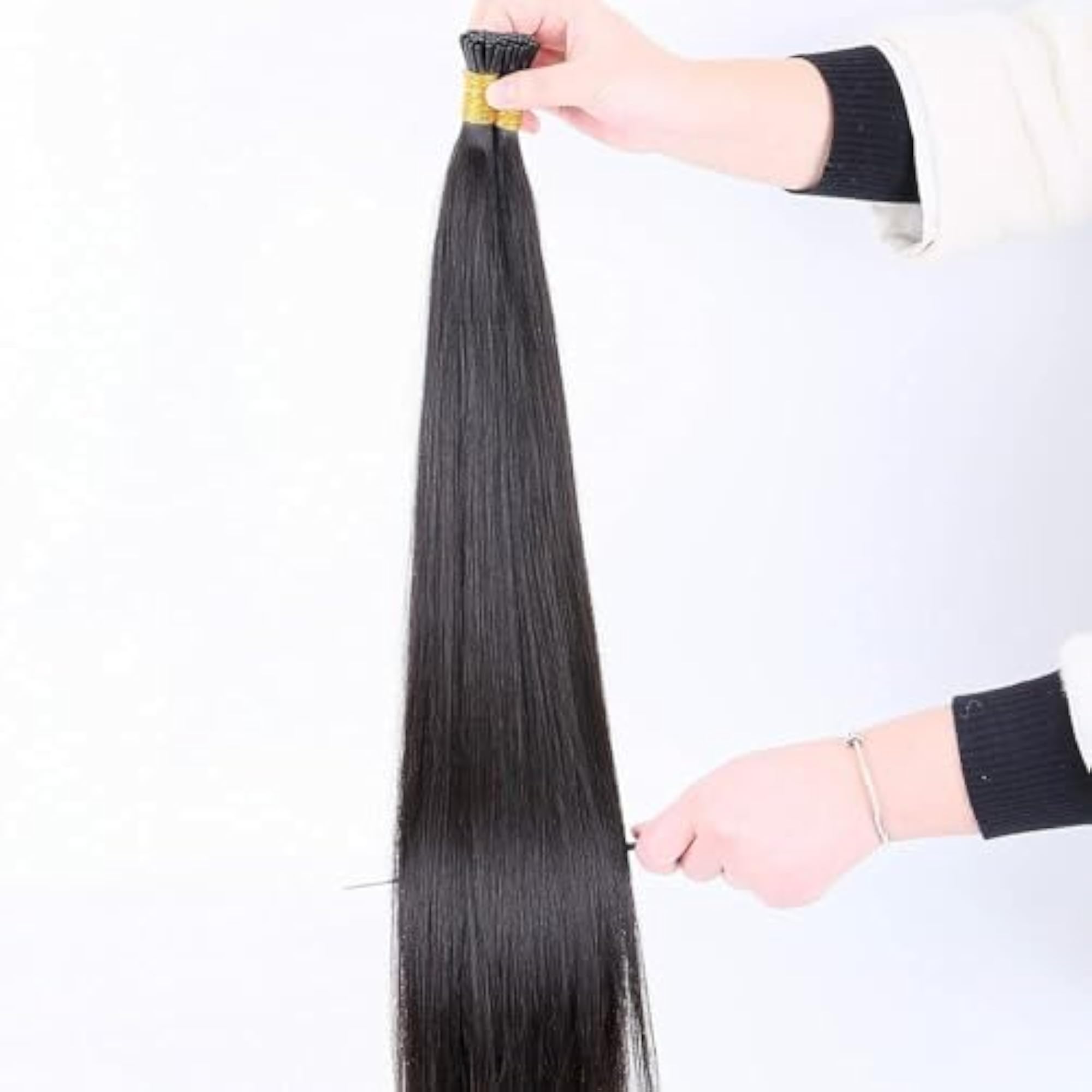 I-Tip Human Hair Extensions Natural Color Cold Fusion 18 inch