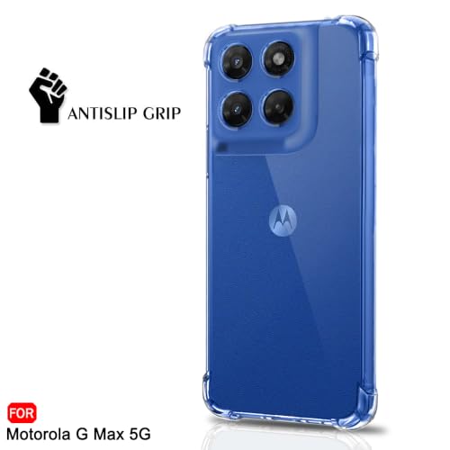 Image of TheGiftKart Transparent Crystal Clear Back Cover Case for Motorola Moto G Max 5G | Shockproof Soft TPU Case | Cushioned Edges for Ultimate Protection Back Cover Case for Moto G Max (TPU, Transparent)