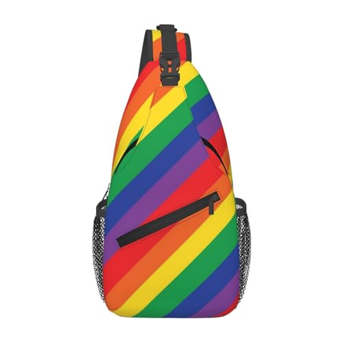 LGBT Gay Pride Rainbow Sling Bag for Women Men, Sling Backpack Chest Daypack Crossbody Backpack for Travel Hiking