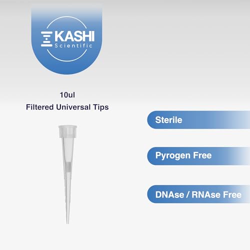 Image of Kashi Scientific 10uL Universal Filter Pipette Tips, Sterile Bulk Pipet Tips with Clear Graduation, Low Binding, DNase RNase Free [10ul Filter, 10,000pcs]