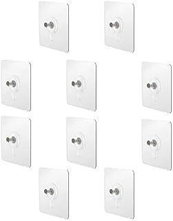 FOGAWA 10pcs Self Adhesive Hanging Nails Wall-Mounted Screw Hook 6cm Waterproof Seamless Screw Nail Free Wall Hook Screw Free Stickers No-Trace No Drilling for Bathroom Kitchen Home Decor