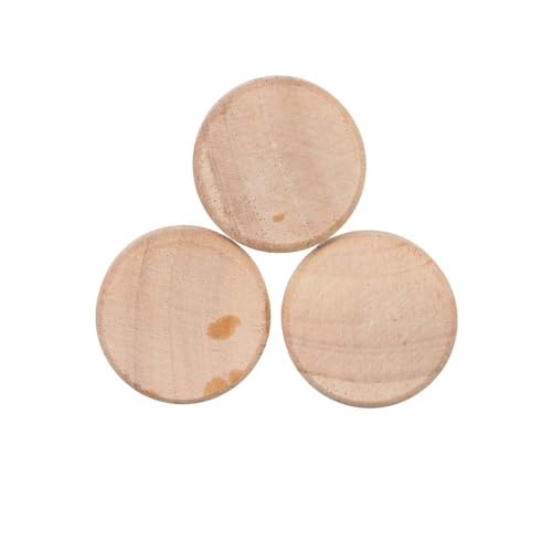 Image of 4 Pcs Wooden Door Pull Knobs, 1.39 inch(35mm) Wardrobe Cabinet Door Pull Knobs Handles with Screws, Round Pulls for Cabinet Drawer Shoe Box