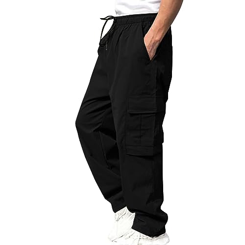 THWEI Mens Cargo Pants Casual Baggy Drawstring Loose Fit Hip Hop Pants with Pockets2