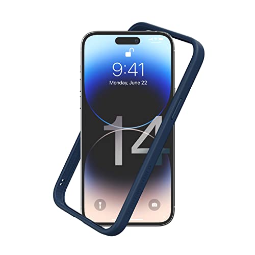 RhinoShield Coque Bumper Compatible avec [iPhone 14 Pro Max] | CrashGuard NX - Protection Fine Personnalisable - Absorption des Chocs [sans BPA] - Bleu Marine