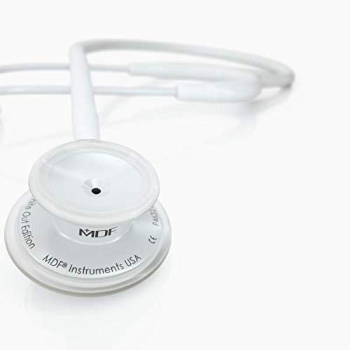 MDF Instruments, MD One Stainless Steel Premium Dual Head Stethoscope, White Tube, Whiteout Chestpieces-Headset, MDF777WO - Image 3