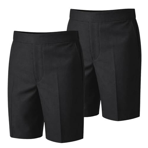 SchoolStitch Boys School Shorts Adjustable waist Pack of 2 Age 2-13