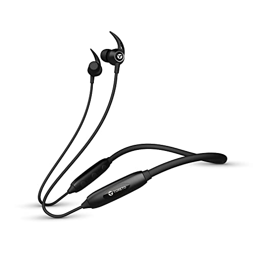 Image of Toreto Alpha Lite (TOR 230) in Ear Bluetooth Neckband with Dedicated Gaming Ultra-Low Latency Mode | Type C Fast Charge | 30 Hours Playtime | Clear Sound | Water & Dust Resistant (Black)