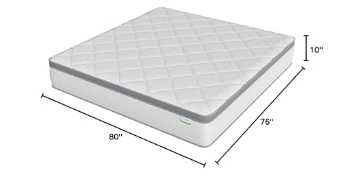 Novilla King Mattress, 12 Inch Hybrid Mattress King with Comfort Foam, Innerspring Pillow Top Mattresses in a Box, King Size Mattresses for Pressure & Pain Relief, Soft Feel but Supportive