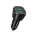 RAMPOW Quick Charge 3.0 Caricatore per Auto di Due Porte 39W, Caricatore Auto USB, Caricabatteria Auto USB Universale Carica per iPhone11/X/8/7, iPad, Samsung S10/S9/S8/S7, LG G6/G5, Huawei, ECC.