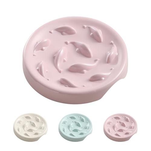 Anti Schling Napf Katzen Futternapf - Langsam Fütterung Katzennapf aus Melamin - Interaktiver Fressnapf Katze im Labyrinth Design - Gesundes Langsam Fressen Schüssel für Katzen - Klein - 15,5 x 2,5 cm