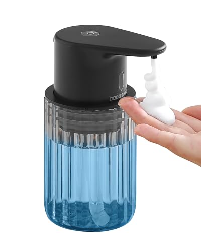 DODO MEKIA Automatic Foaming Soap Dispenser Touchless, 10oz/300ml Rechargeable, 3 Adjustable Foam Levels, IPX7 Waterproof for Kitchen Bathroom, Black