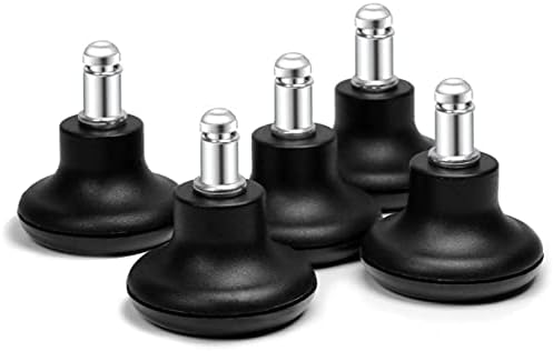 Bell Glides Replacement Office Chair or Stool Swivel Caster Wheels to Fixed Stationary Castors, Low Profile Bell Glides with Soft Rubber Bottom Instead of Self Felt Pads, Chair Feet Wheel Stopper