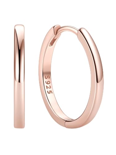 Image of ChicSilver 925 Sterling Silver Huggie Hoop Earrings Small Hoop Earrings for Women Hypoallergenic Silver Huggie Earring Cartilage Earrings for Women (6 /8 /10 /12 /14 /16 /18 /20MM)