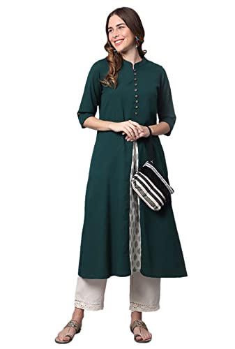 Image of Pistaa's Women's Cotton Regular Fit Casual Kurta