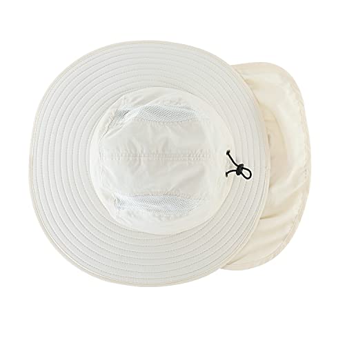 Image of Home Prefer Mens UPF 50+ Sun Protection Cap Wide Brim Fishing Hat with Neck Flap