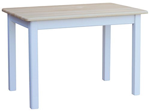 COMA Cocina Mesa 100 x 60 cm comedor mesa (Madera de pino blanco miel Nuevo fabricante