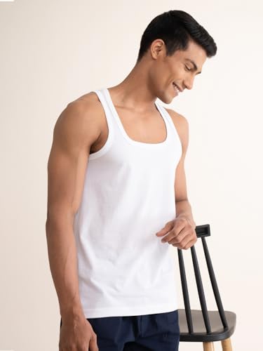 DAMENSCH Neo-Cotton Square Neck Vest for Man, Anti-Bacterial Vest Pack, Shape Retaining Mens, 100% Cotton Banyan for Men, Buttery Soft Inner Baniyan
