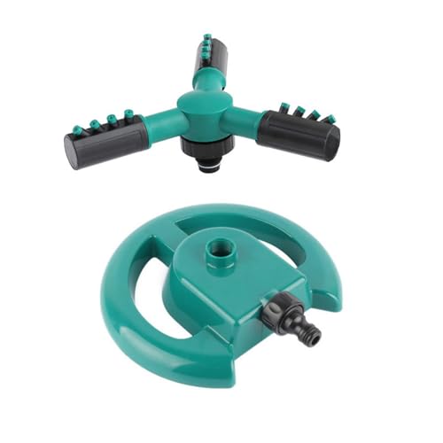Vbvbip Grand arroseur rotatif automatique à base ronde pour pelouse et jardin, arroseur de cour robuste avec motif de pulvérisation réglable, idéal pour le système d'irrigation et l'arrosage extérieur